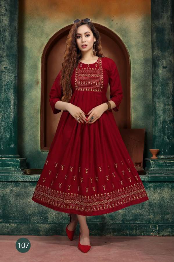 Razzo Zarina Fancy Ethnic Wear Embroidery Work Anarkali Kurti Collection